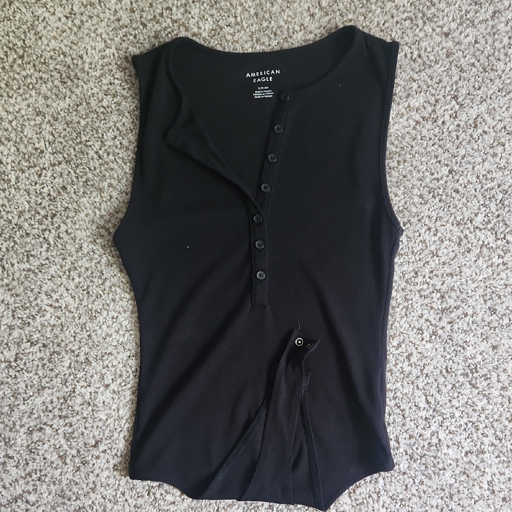 American Eagle Sleeveless Henley Bodysuit